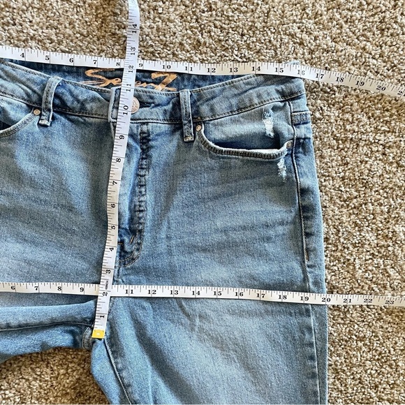 Seven7 Felicity Slim Flare Jeans Women’s 10 Blue Light Wash High Rise Ripped - Picture 9 of 12